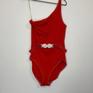 Marc by Marc Jacobs Kissing Fish One Shoulder One Piece Swimsuit XL